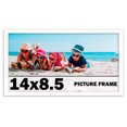 thumbnail image 1 of 14x8.5 Frame White Solid Wood Picture Frame Includes UV Acrylic Shatter Guard Front, Acid Free Foam, 1 of 8