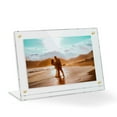 thumbnail image 1 of 14x8.5 Magnetic Acrylic Frame Table Stand Includes Gold Magnetic Front Cover to Easily Change Photos - Made in the USA, 1 of 5