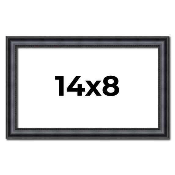 14x8 Frame Black Real Wood Picture Frame Width 1.25 inches | Interior Frame Depth 0.5 inches |