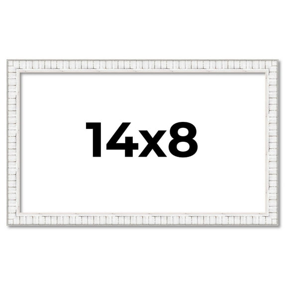 14x8 Frame White Real Wood Picture Frame Width 0.75 inches | Interior Frame Depth 0.5 inches |