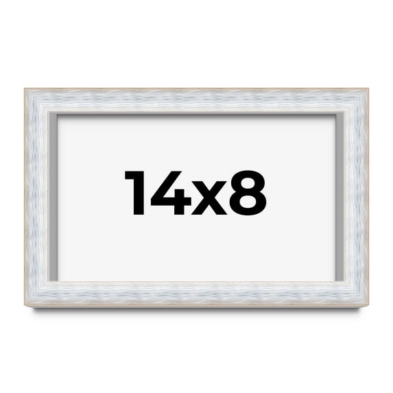 14x8 Shadow Box Frame Silver | 1.625 Inches Deep Real Wood Contemporary Shadowbox Display Frame |