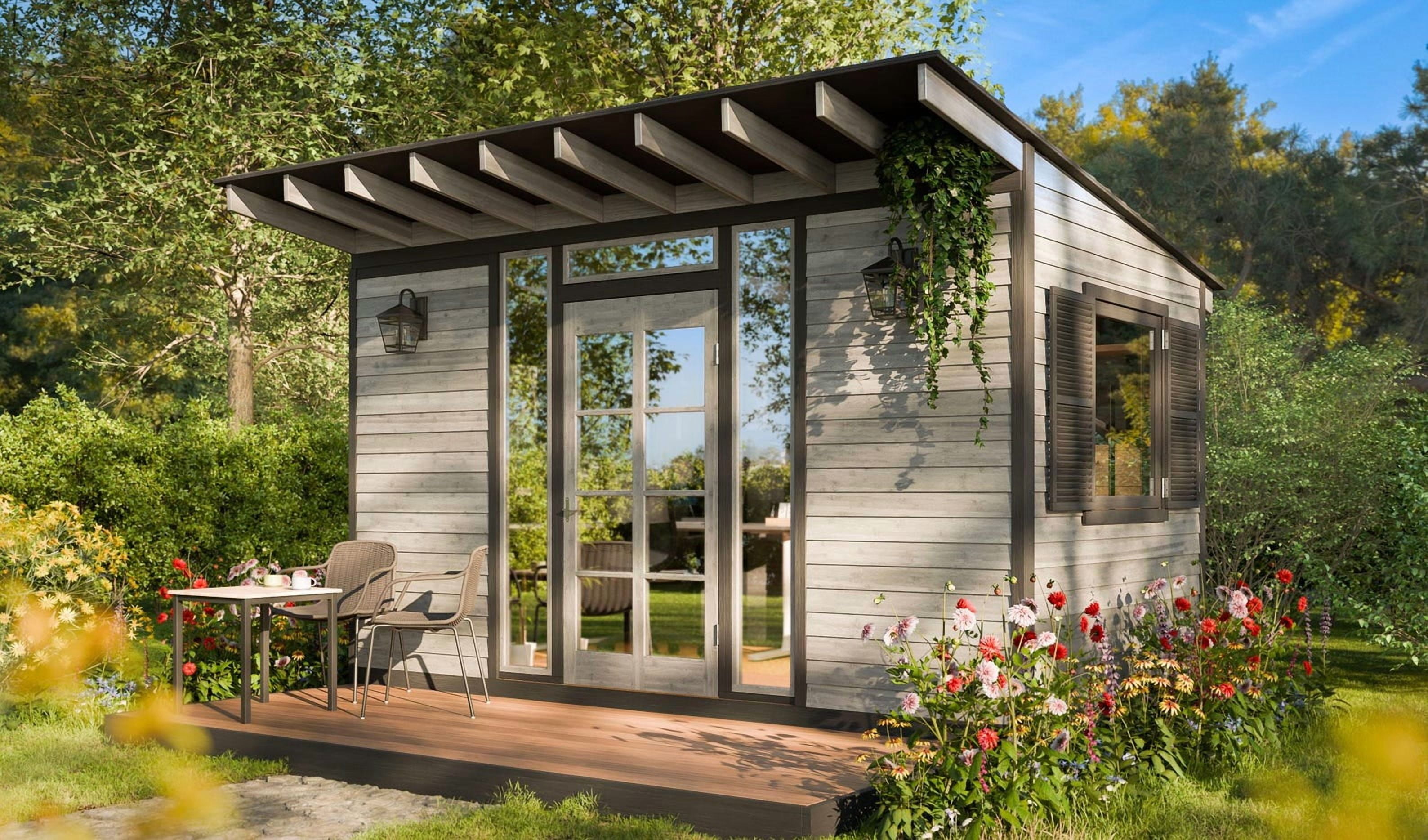 14x8 She Shed Lean To Roof Backyard Studio Plans with Material and Measurement Guide (Printed Instruction Catalog)