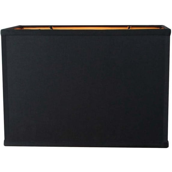 (14x8) x(14x8) x10 Rectangular Drum Lampshade Black Fabric with Brass Spider fitter - Perfect for table and Floor lamps - Medium, Black
