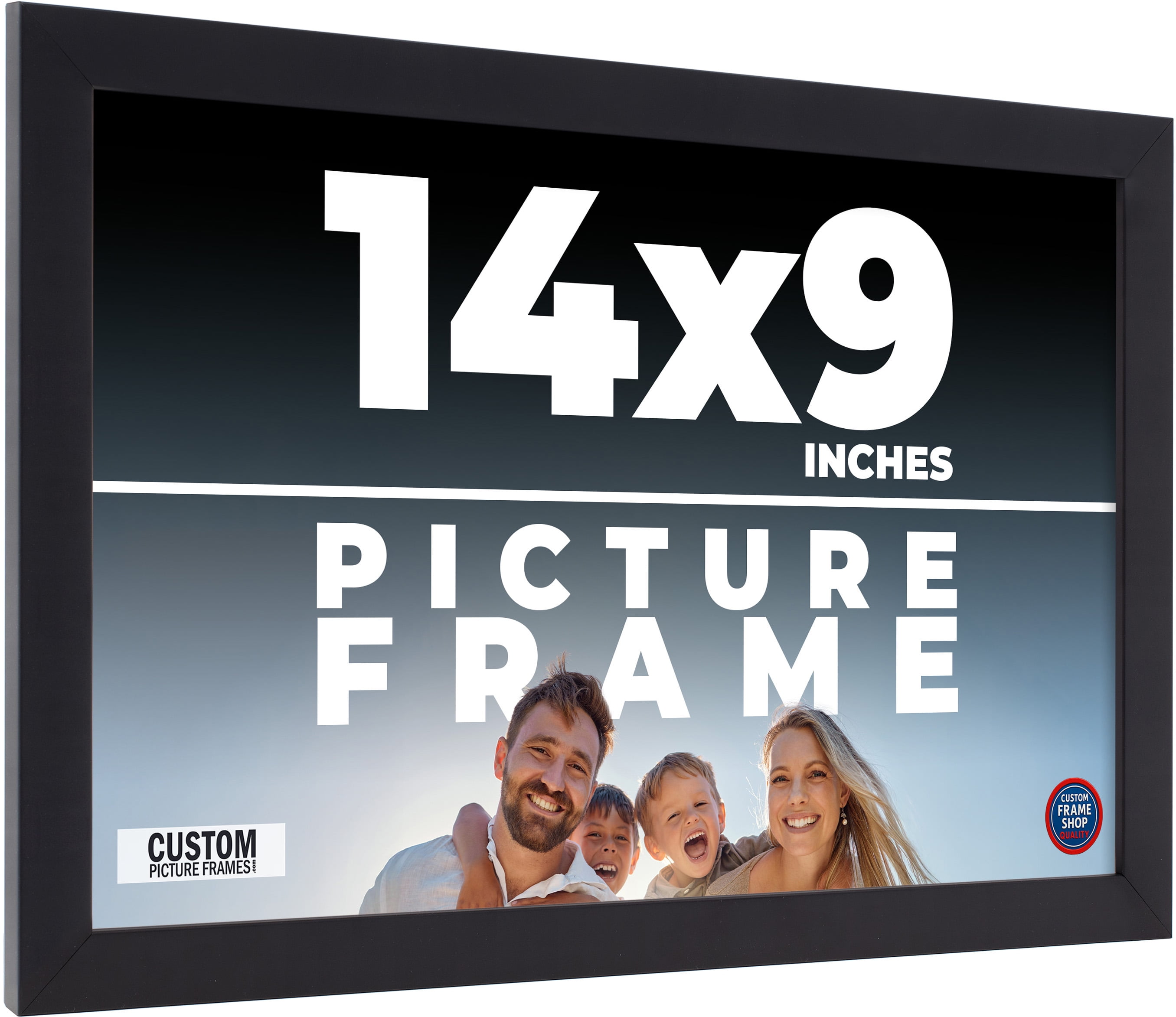 14x9 Frame Black Real Wood Picture Frame Width 1.5 inches
