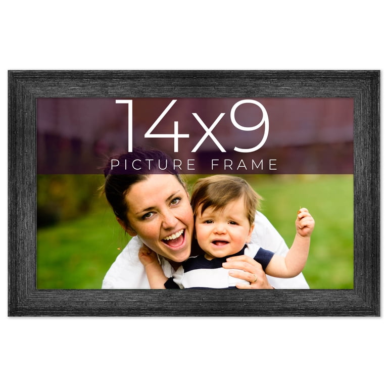 14x9 Frame Black Real Wood Picture Frame Width 1.5 inches