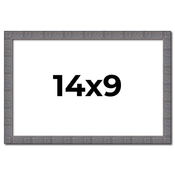 14x9 Frame Blue Kingsley Pewter Solid Wood Picture Frame Width 0.75 Inches |Interior Depth 0.5