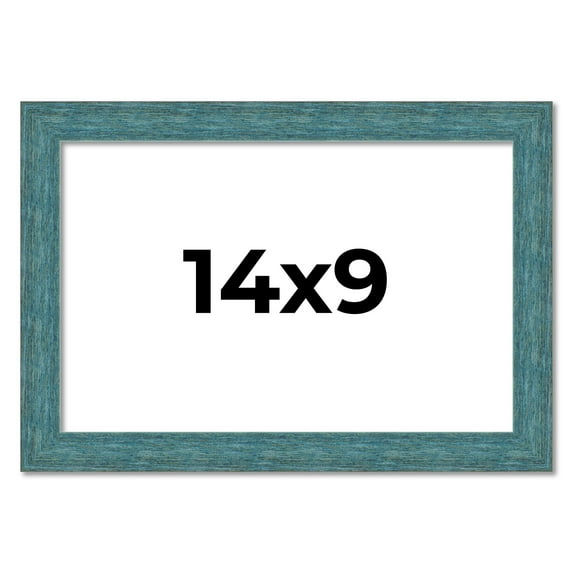 14x9 Frame Blue Rustic Barnwood Solid Wood Picture Frame Width 1.25 Inches | Interior Depth 0.5