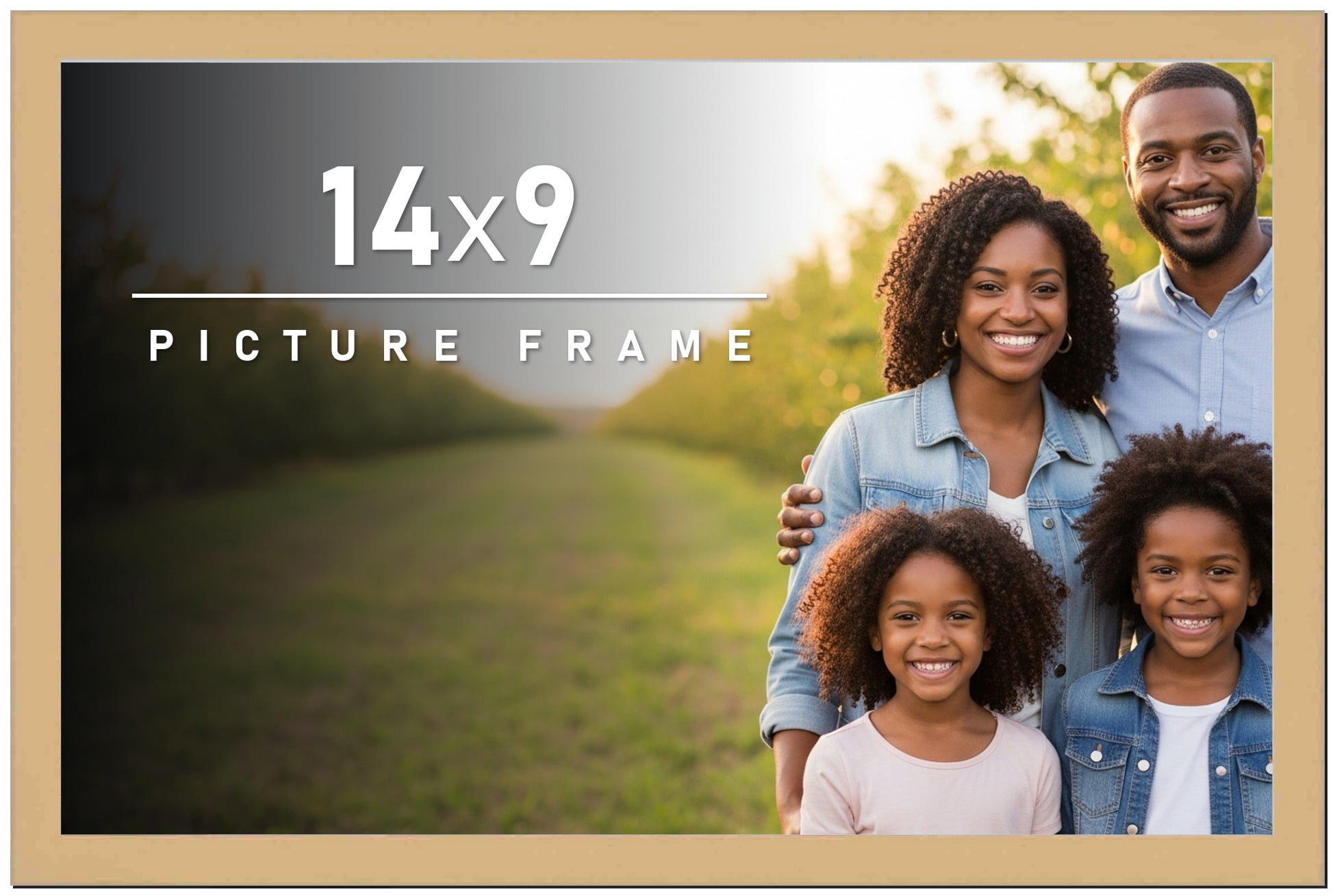 14x9 Frame Natural Wood Picture Frame | 0.75 Inch Moulding Width