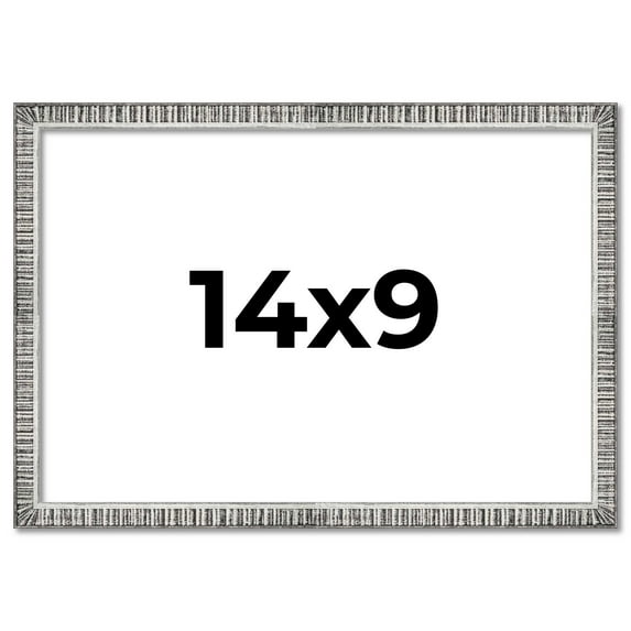 14x9 Frame Silver Picture Frame - Complete Modern Photo Frame Includes UV Acrylic Shatter Guard