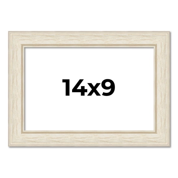 14x9 Frame White Real Wood Picture Frame Width 1.75 inches | Interior Frame Depth 0.5 inches |