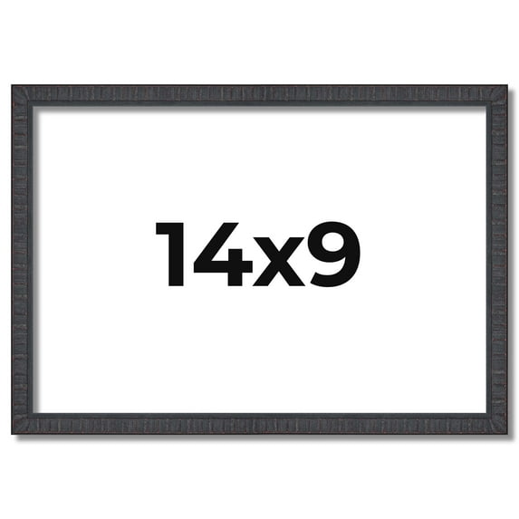 14x9 Rustic Brown Real Wood Picture Frame Width 0.75 inches | Interior Frame Depth 0.5 inches |