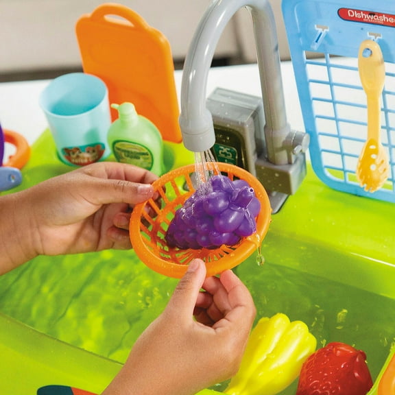 15 1/4" x 10 1/2" Plastic Sink Dish Washer Play Set - 20 Pieces