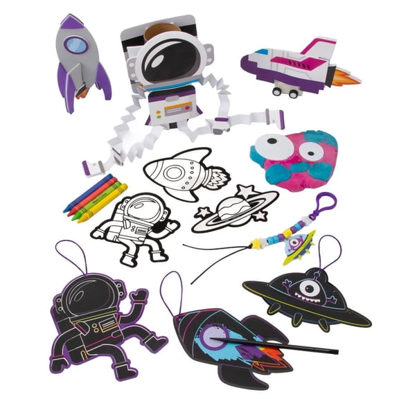 15 1/4" x 10 1/2" Space-Themed Craft-a-Day Craft Kit Set - Makes 7