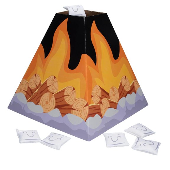 15 1/4" x 14 1/2" S'more Cardboard Campfire & Marshmallow Bean Bag Toss Game Set - 7 Pc.