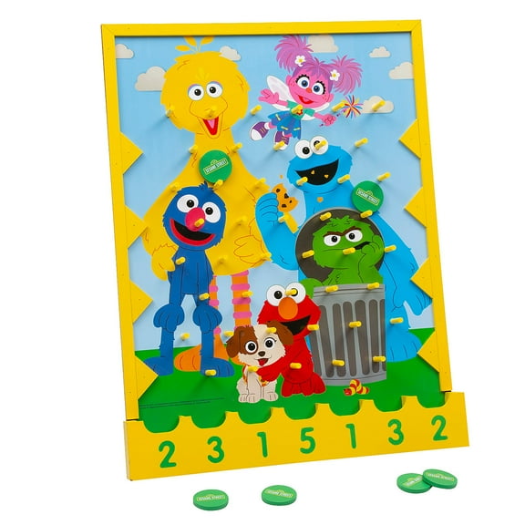 15 1/4" x 19 3/4" Sesame Street Wooden Disc Drop Game