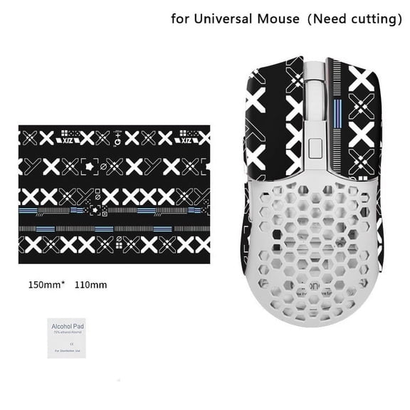15*11cm DIY Anti-Slip Wireless Gaming Universal Style Mouse Sticker Sweat-Proof Mouse Grip Tape Wear-Resistant PC Desktop Laptop