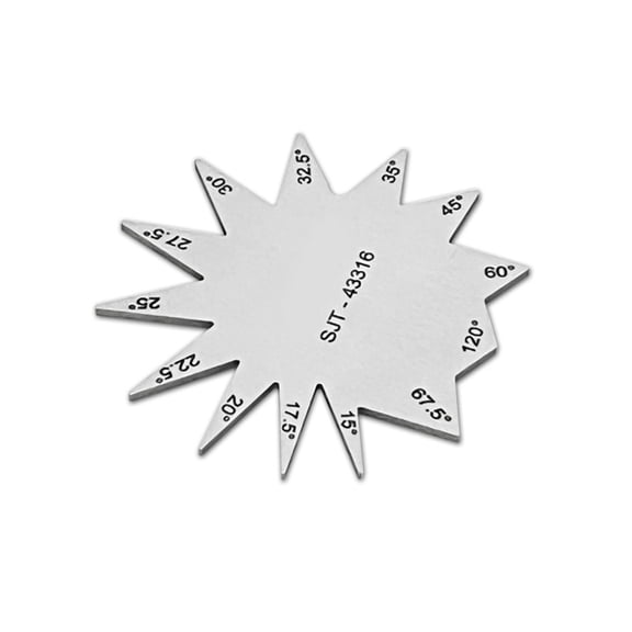 15-120 Degree Angles Gauge Metal Measuring Angles Tool Rustproof Clear Scale Measurement Gauge for Carpenter