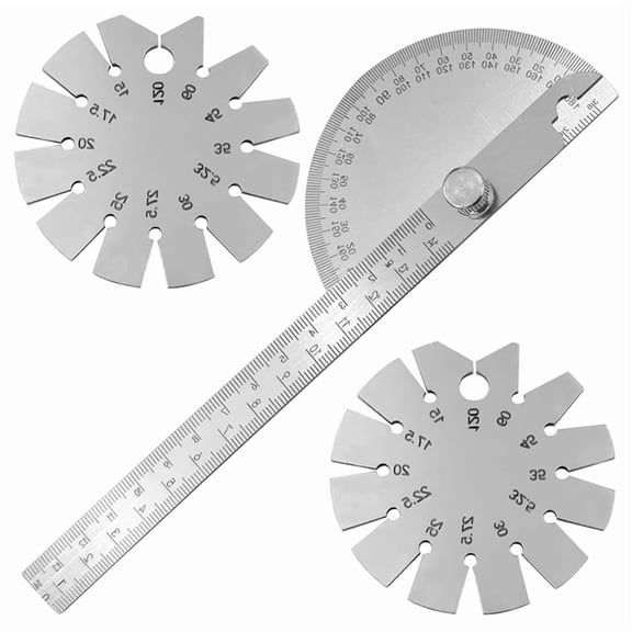 15-120 Degree Knife Angle Finder and 180 Degrees Protractor Kit, Bevel Gauge Angle Gauges Ruler Measuring Tool,1set * angle finder,Silver