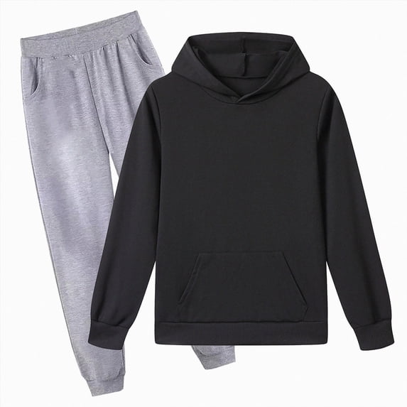15-16 Teen Girls 2 Piece Outfits Long Sleeve Girl Clothes Tops and Pant Sets Cute Girls Outfits for Fall Winter,Black Outfit