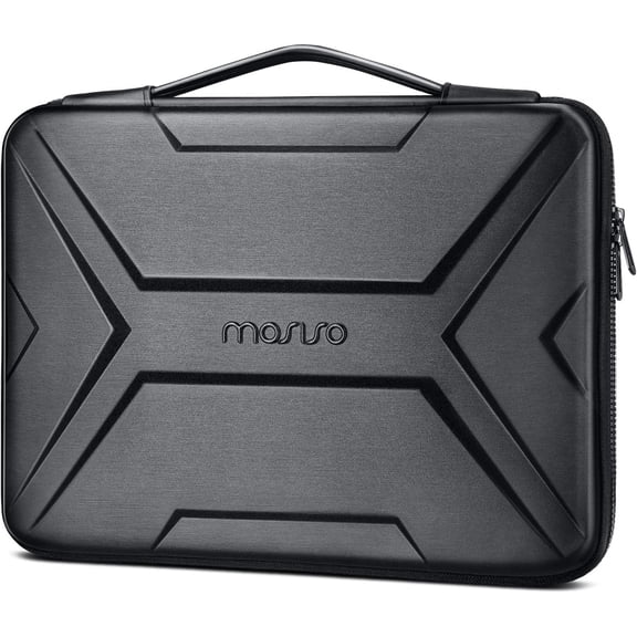 15-16 inch Laptop Hard Case, 15.6 inch Waterproof Shockproof Computer Bag Compatible with MacBook HP ,Artistic Geometric EVA Carrying Sleeve Laptop Case Hard Shell with Handle, Black