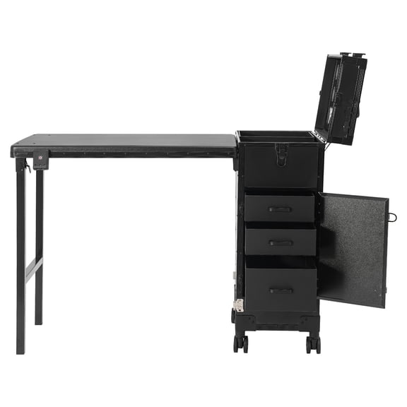 15.2*12.6*27.44in Travel Makeup Case, Makeup Case, Makeup Case With Mirror for Professional Makeup Artists, Hairdressers, Beauticians, Manicurists, and More