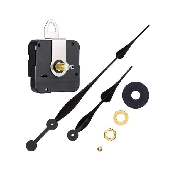 15.2" High-Torque Clock Movement Kit, 8" & 12" Hands, for DIY Wall Clocks 23.6" or Larger, Black