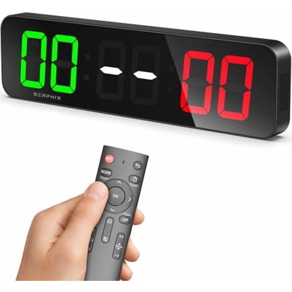 15.2" Large Digital Scoreboard, Variable LED Color, Timer Clock, Tabletop Electronic Scoreboard with Remote, Score Keeper for Games/Corn Hole/Volleyball/Table Tennis Sports