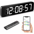 thumbnail image 1 of 15.2" Large Digital Wall Clock, Customizable RGB Color, App and Remote Control, 6-Digit LED Clock with Seconds, Alarm, Countdown, Stopwatch, Timer Clock for Home Gym Living Room Office Garage Decor, 1 of 6