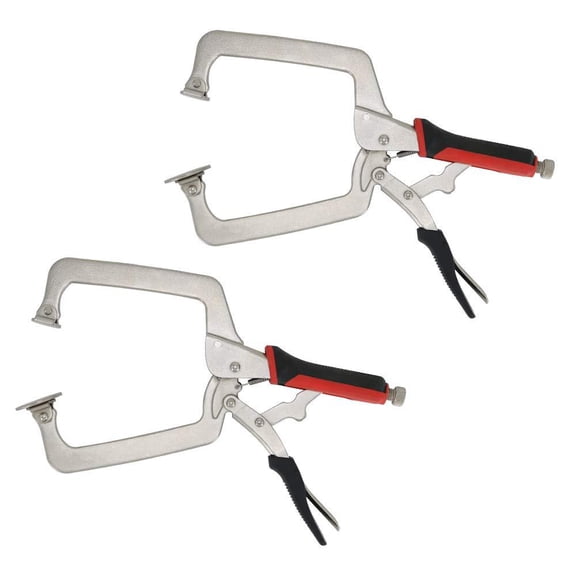 15" 2-Piece Locking C Clamps With Swivel Pads, For Woodworking Welding Joinery