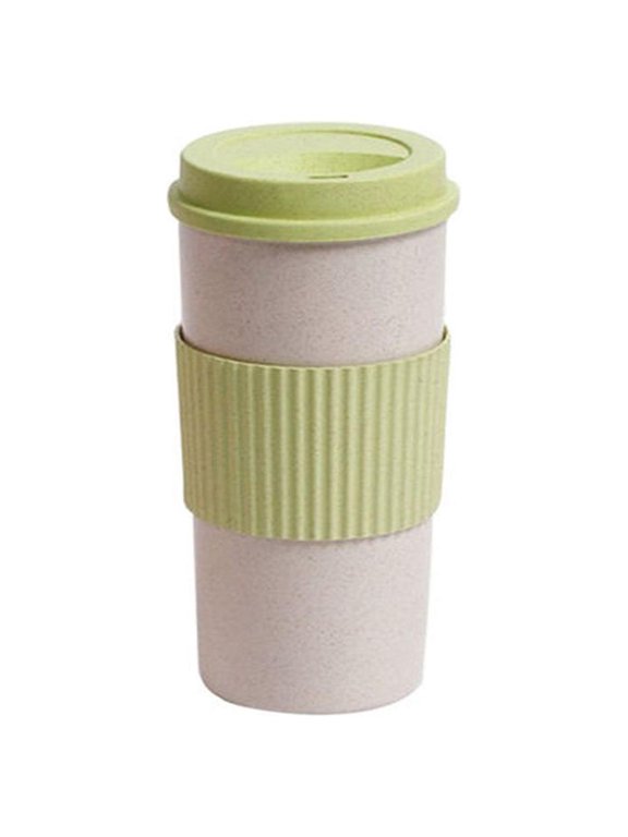 15.2 fl.oz Double-wall Insulation Coffee Cup Wheat Fiber Straw Coffee Cup Eco-friendly Wheat Fiber Straw Coffee Cup Travel Coffee Mug Leakproof Gift Mugs