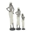 thumbnail image 1 of 15", 20", 24"H White Polystone Standing African Woman Sculpture with Intricate Jeweled Details, by DecMode (3 Count), 1 of 19