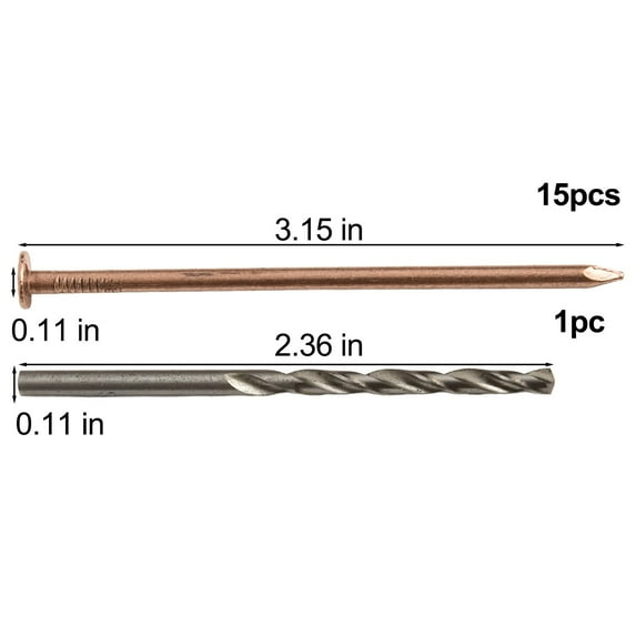 15/20/25Pcs 4Inch Copper Nails For Killing Trees Stump Root Tree Killer Nails Stump Roots Removal Long Nail Spikes Hardware Tree 15Pcs