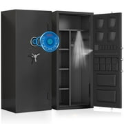 15-20 Gun Safe, Large Fingerprint Gun Safe for Shotguns and Pistols, Unassembled Gun Safe with Adjustable Shelf & Gun Rack,  Gun Safe for Home and Shotgun, Quick Access Gun Cabinet with Mute Function