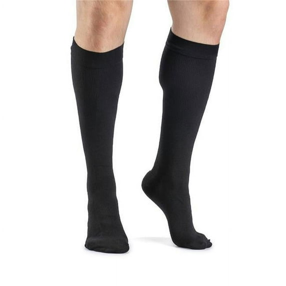 15-20 mmHg Mens Access Calf High Compression Socks, Black - Large-Short