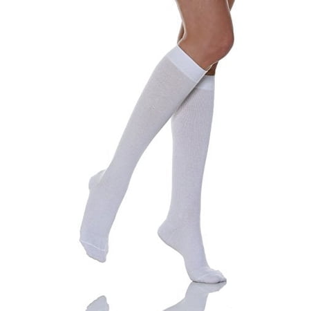 15-20 mmHg Moderate Compression Men’s Compression Travel Socks. Fine Cotton Italian Made Quality (Size 4 White)