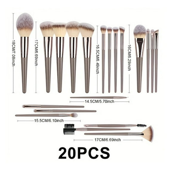 15/20pcs Beauty Makeup Brushes Set Plastic Handle Soft Fiber Makeup Brushes for Daily Professional Makeup Beauty Tools