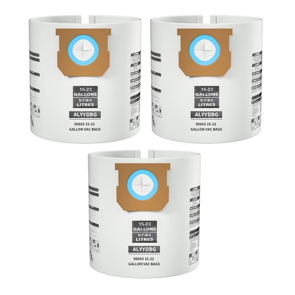 15-22 Gallon Vacuum Cleaners Paper Filter Bags High Efficiency Filtration Vacuum Bags Replace Part 90663, 90673