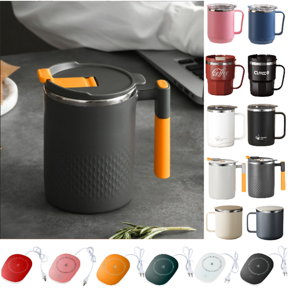 TACILIP 15.22oz Stainless Steel Insulated Coffee Mug with Handle Double Wall Vacuum Travel Tumbler Cup Leakproof Lid White