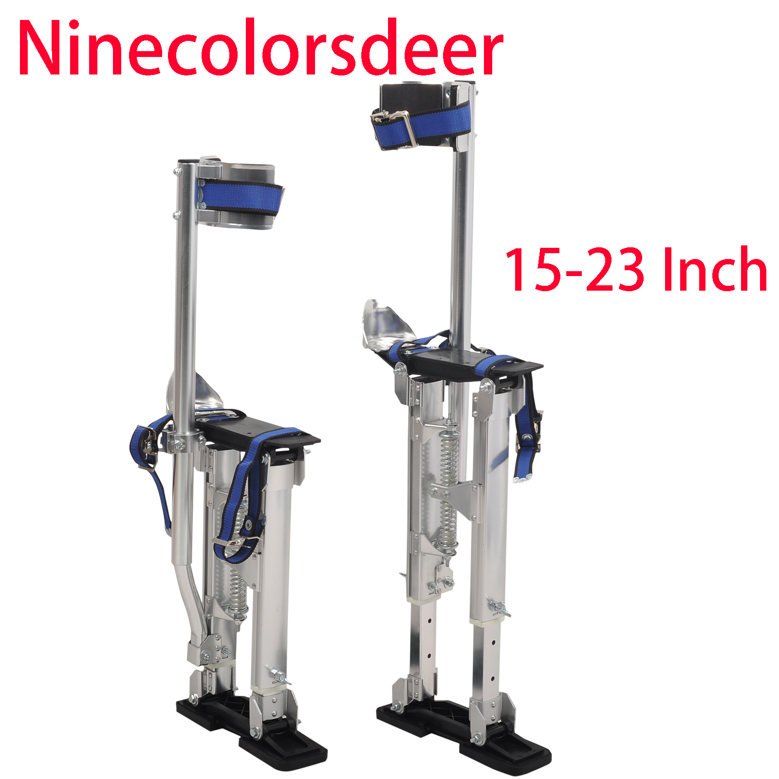 Kimllier Aluminum Alloy Stilts – Adjustable 15-23 Inch Height, Non-Slip Rubber Soles, For Drywall Painting & Ceiling Work