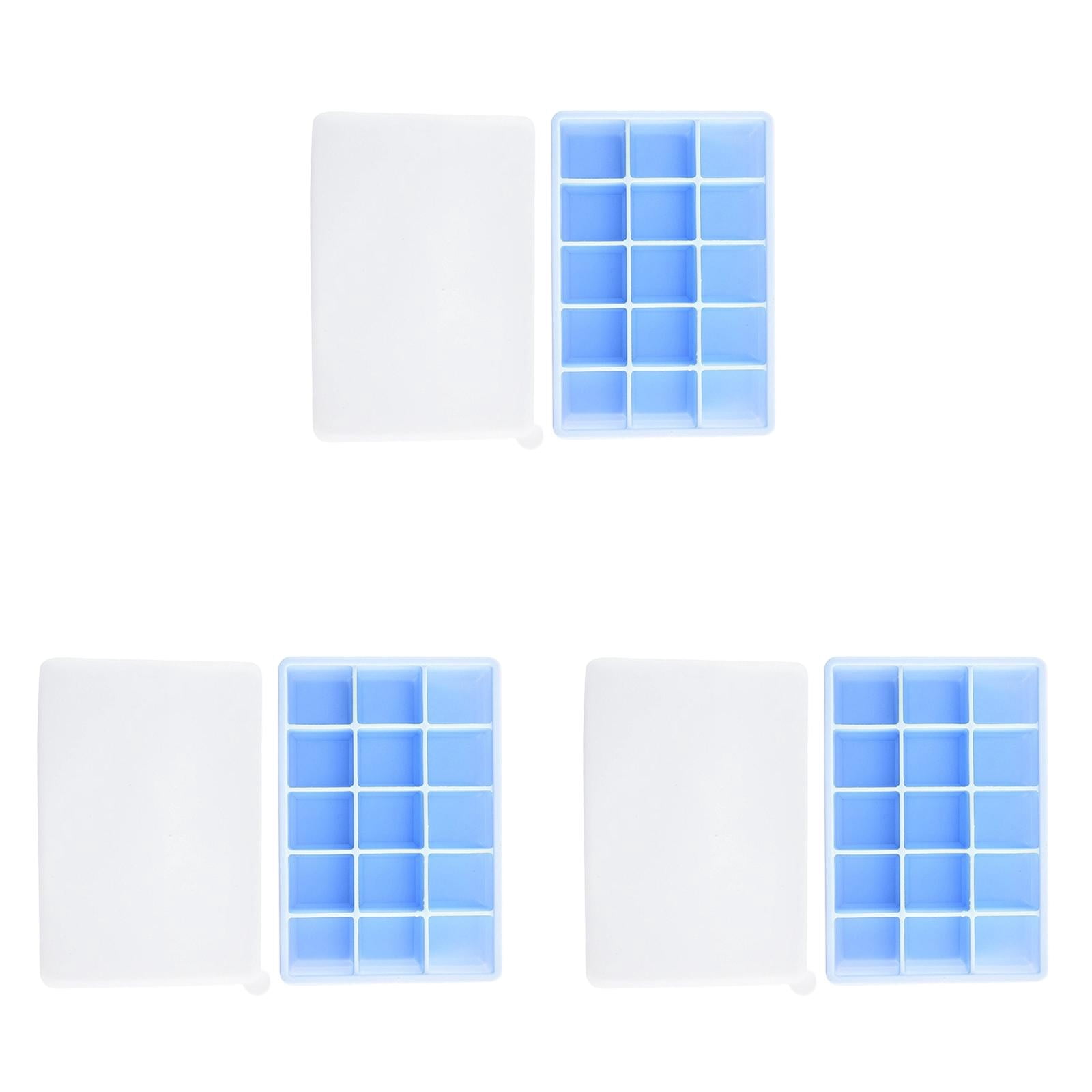 15/24 Grid Silicone Ice Mold with Removable Lid, Reusable Freezer Tray ...