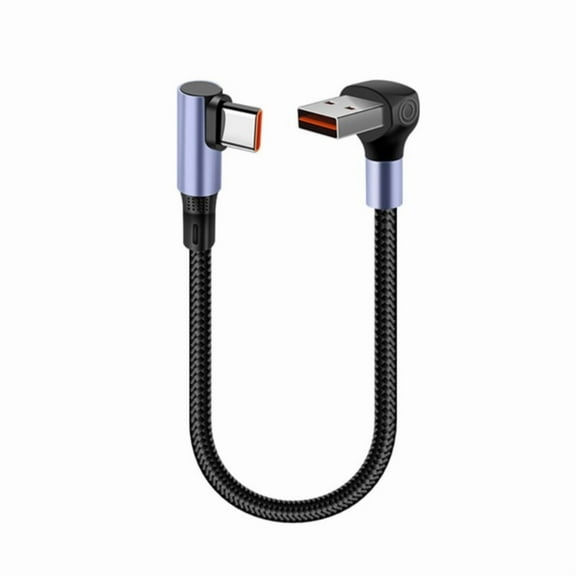 15/25/50cm 66W 90 Degree Elbow Short Cable USB to Type C Fast Charging Data Cord for Power Case Camera Mobile Phone