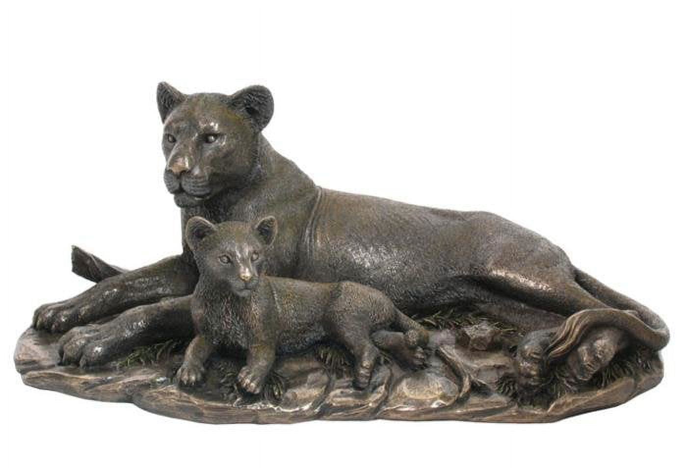 9.75" Howling Wolf With Cub Statue - Polyresin Animal Figure Collectible Display - View #8