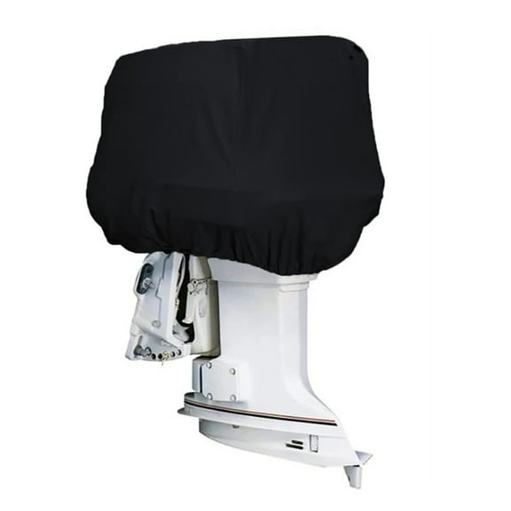 15-250HP Full Outboard Motor Engine Boat Cover 210D Waterproof Anti-scratch Heavy Duty Engine Protector Motor Black Boat Fabric