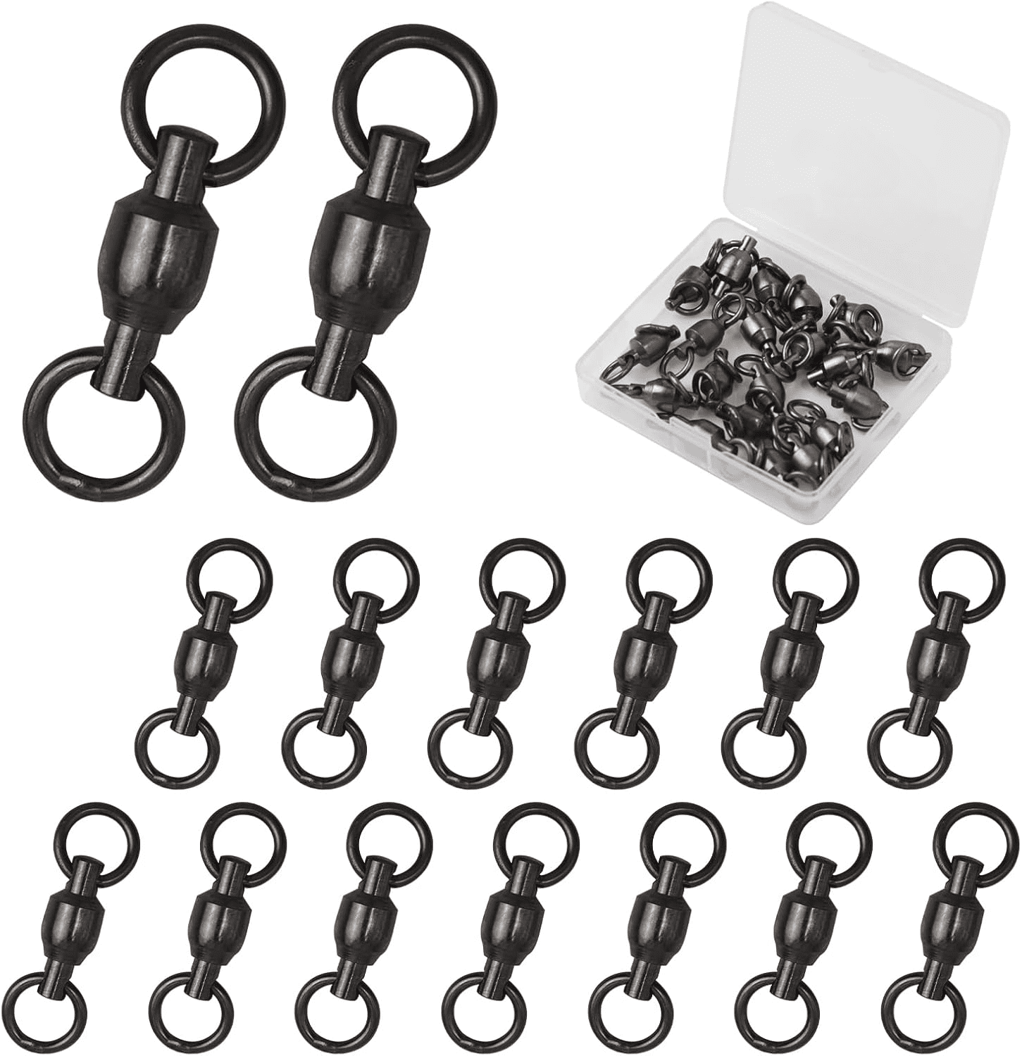 9KM Three Way Swivel Rig Swivels – Stainless Steel Double Ball Bearing (5-15pcs) - View #3