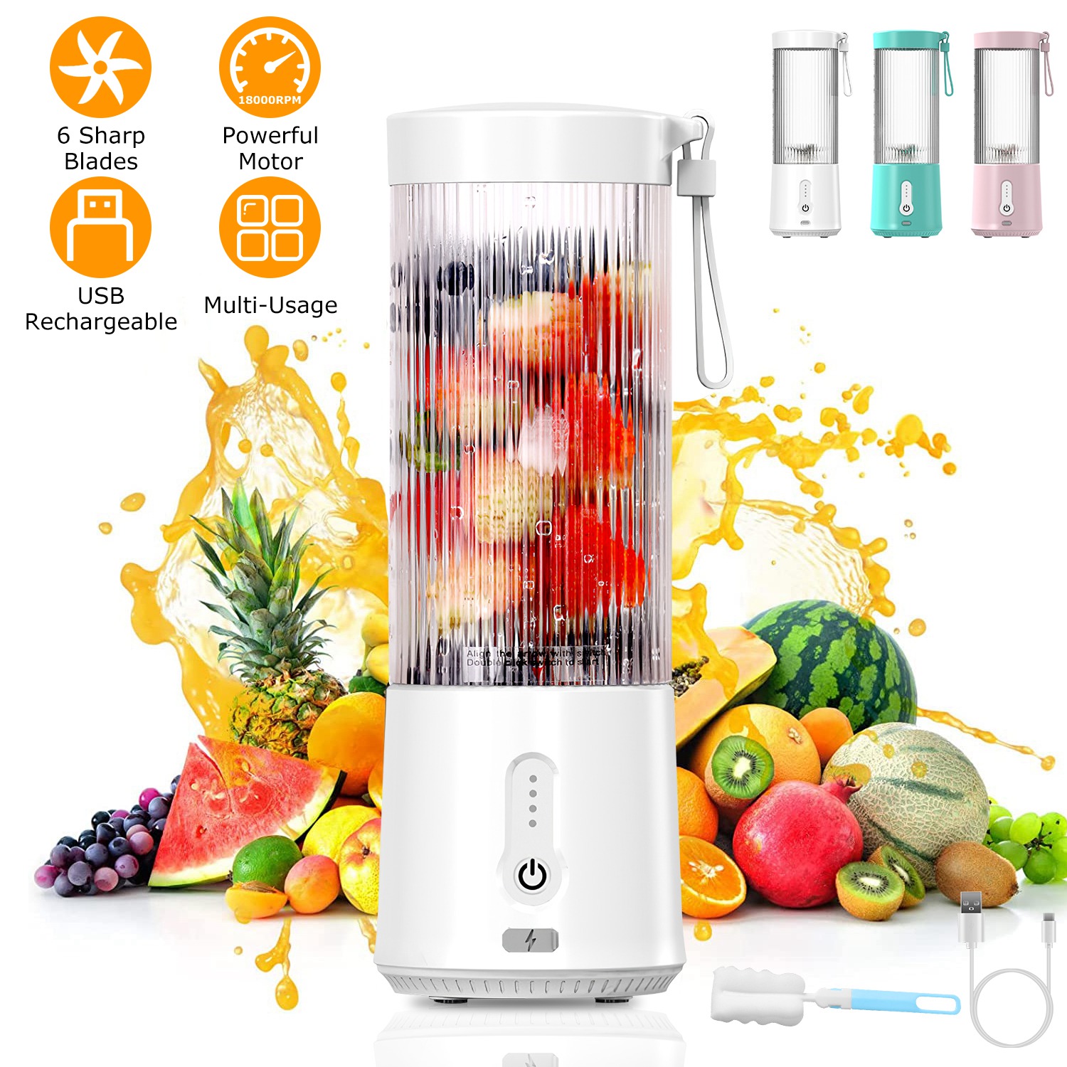 15.2OZ Portable Electric Rechargeable Juicers iMounTEK Fruit Blender w