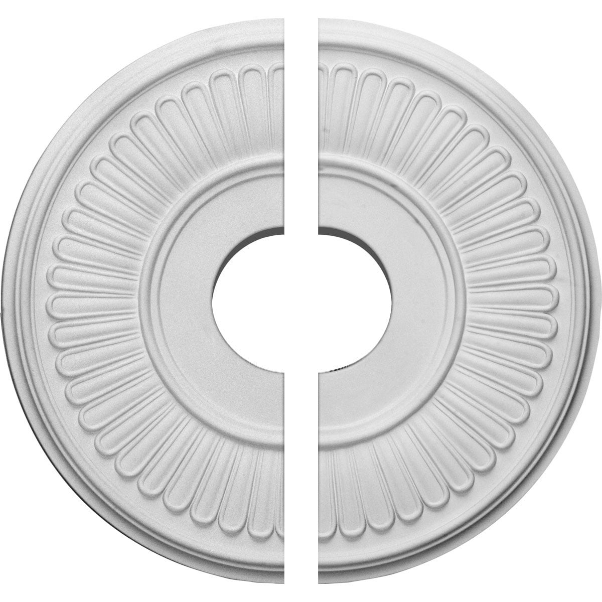 White Polyurethane Split Ceiling Medallion, 15 3/4" Diameter
