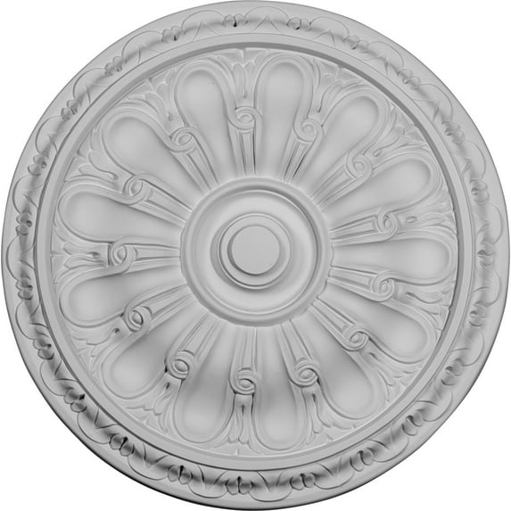 15 3/4"OD x 5/8"P Kirke Ceiling Medallion (Fits Canopies up to 3 3/4"), Hand-Painted Hickory