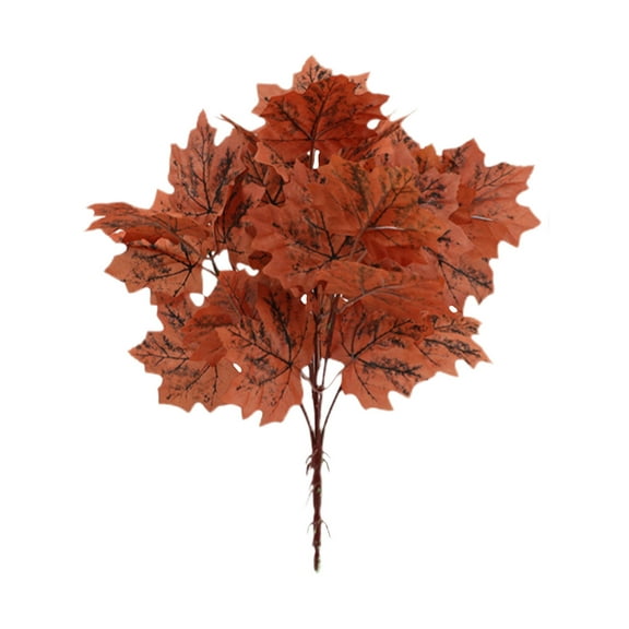 15.3 Inch Artificial Maple Leaves Branches Fake Fall Maple Shrubs Artificial Maple Stems Fake Fall Leaves Stems Greenery Faux Branches for Vase Filler Home Office Wedding Decoration