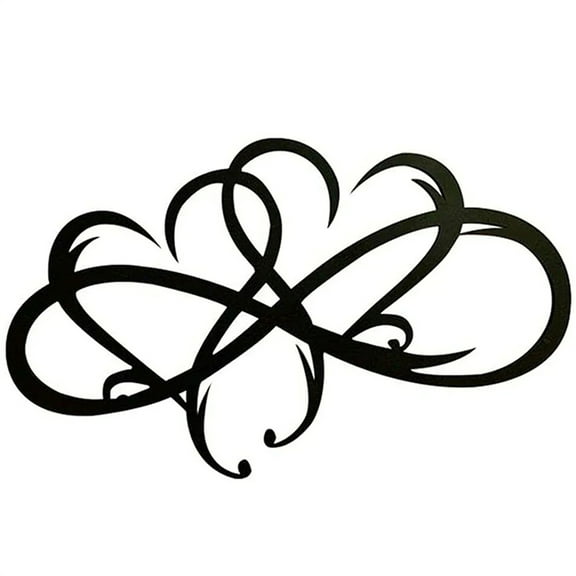 15.3 x9 Inches Infinity Heart Metal Wall Decoration,Home Double Heart Metal Wall Art OrnamentsBedroom/Living Room/Home Decoration