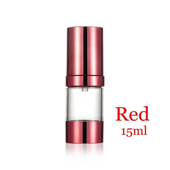 15/30/50ml Makeup Tool Squeeze Pump Empty Cream Container Cosmetic Holder Lotion Vacuum Bottle Refillable Bottle RED 15ML